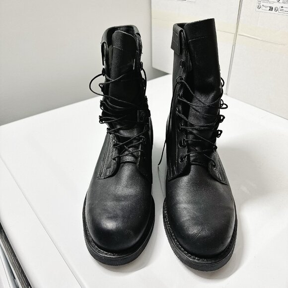 Like New - Addison Shoe Company Men’s Size 11.5 D Black Military Combat Boots - Picture 2 of 6